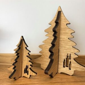 2er Set Weihnachtsbaum in Eiche oder Buche